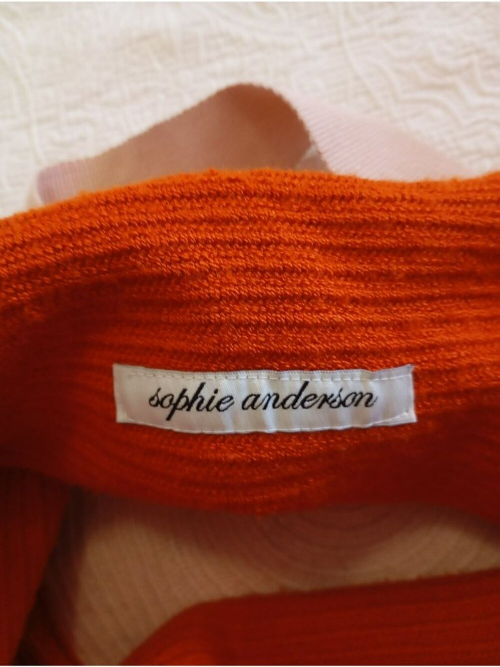 Sophie Anderson Handmade Knit Tote Bag Orange & Pink Width Lightweight & Durable - Picture 3 of 9